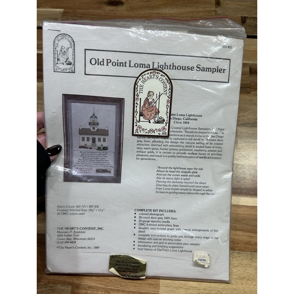 The Hearts Content. OLD POINT LOMA LIGHTHOUSE SAMPLER. Counted Thread Kit